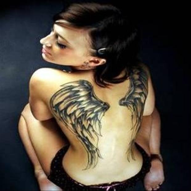 Angel Wing Tattoos for Girls On Back