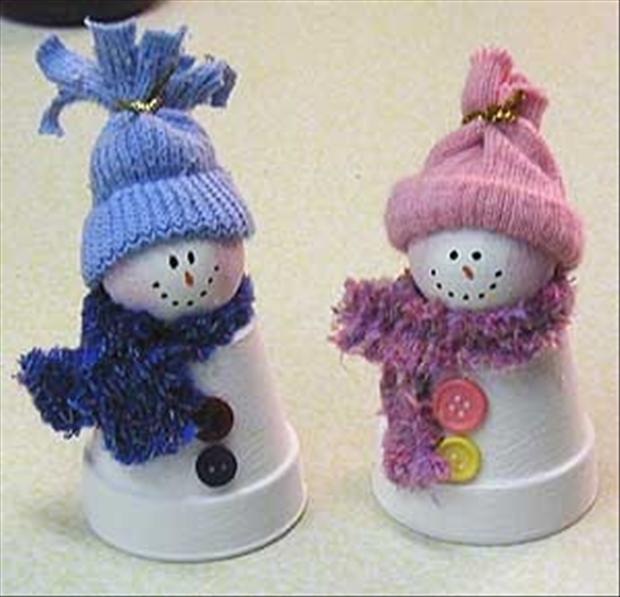 christmas craft ideas, cup snowman - Dump A Day