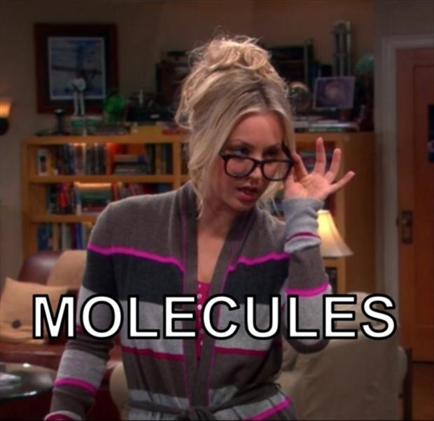 Penny from big bang theory saying Molecules