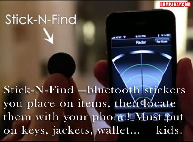 blue tooth stickers you place on things and then find with your phone, app
