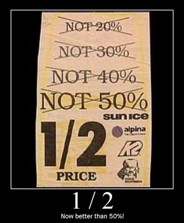 demotivational posters, funny sale signs