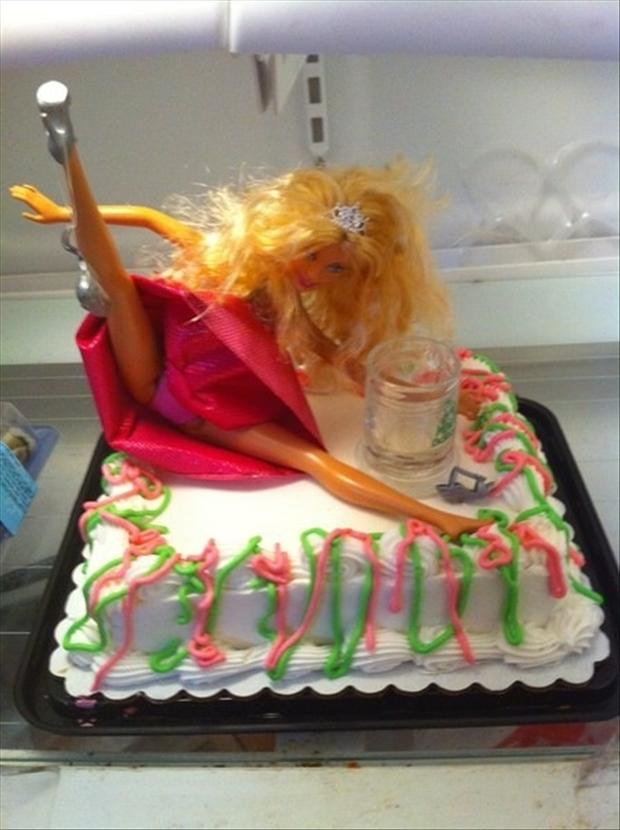 drunk barbie birthday cake