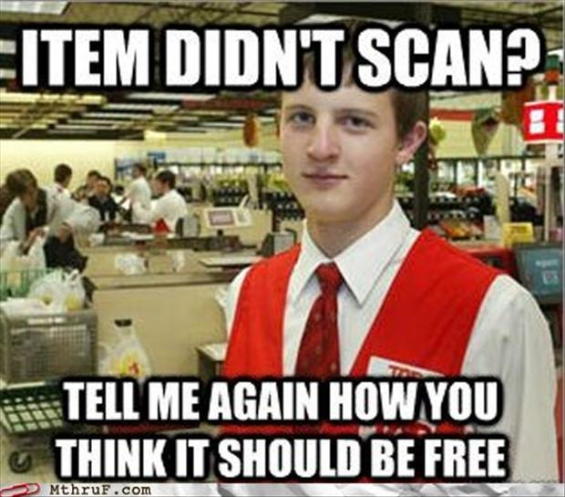 funny pictures, grocery store clerk