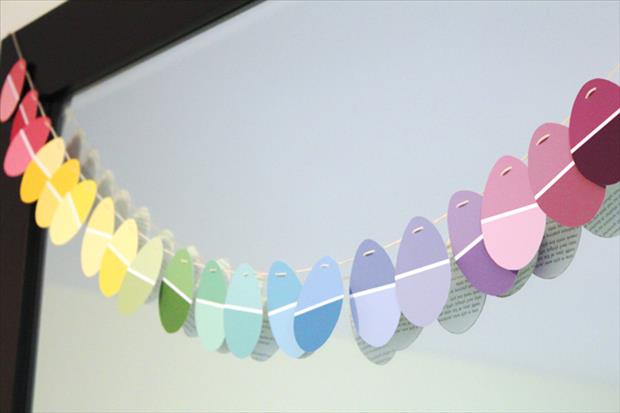 a Easy Easter DIY Crafts- Paint Chip Easter Garland