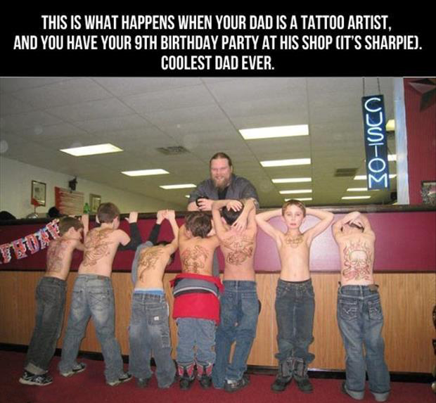 birthday party when your dad is a tattoo artist