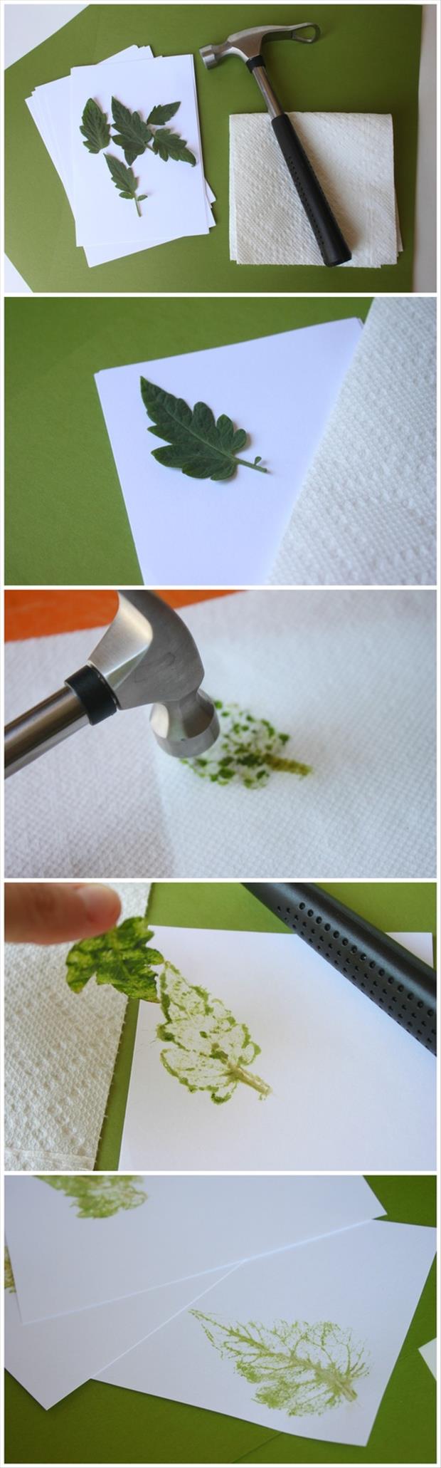 how to make a leaf print craft ideas