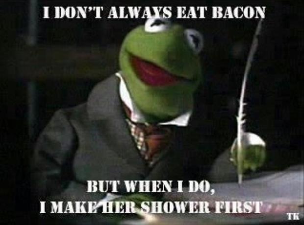 kermit the frog eats bacon funny quotes