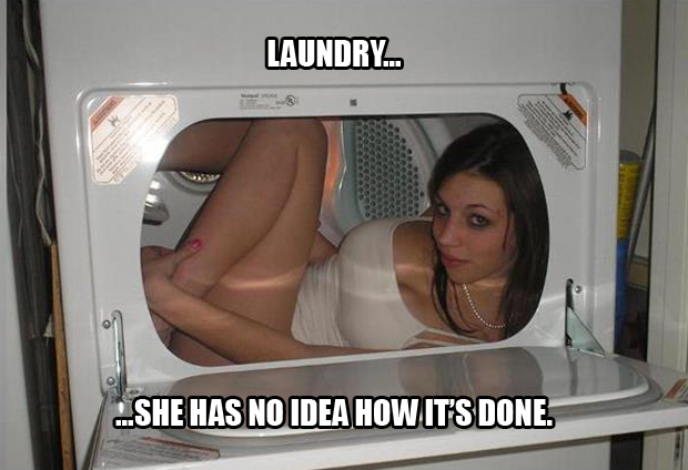 laundry she doesn't know how to do it