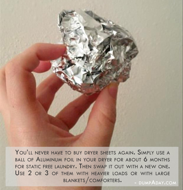Genius Ideas- Aluminum Foil Ball instead of Dryer Sheets