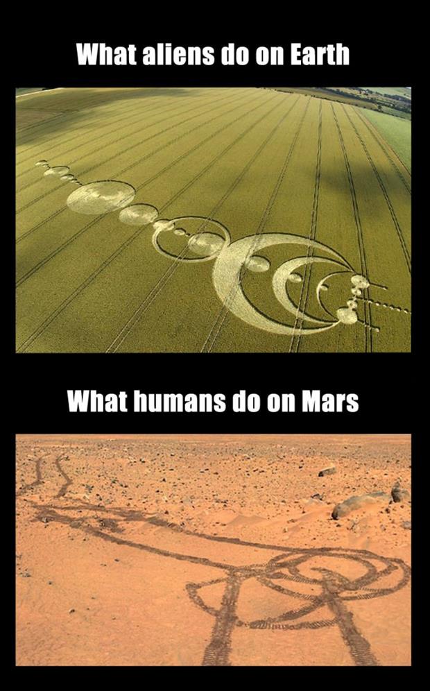 funny aliens crop circles