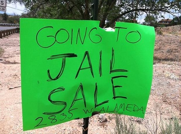 funny garage sale signs