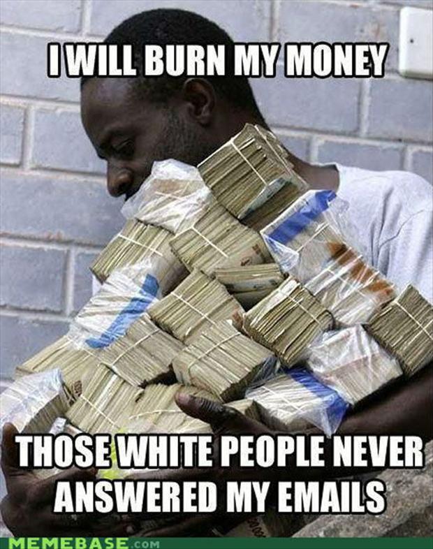 funny pictures burning money