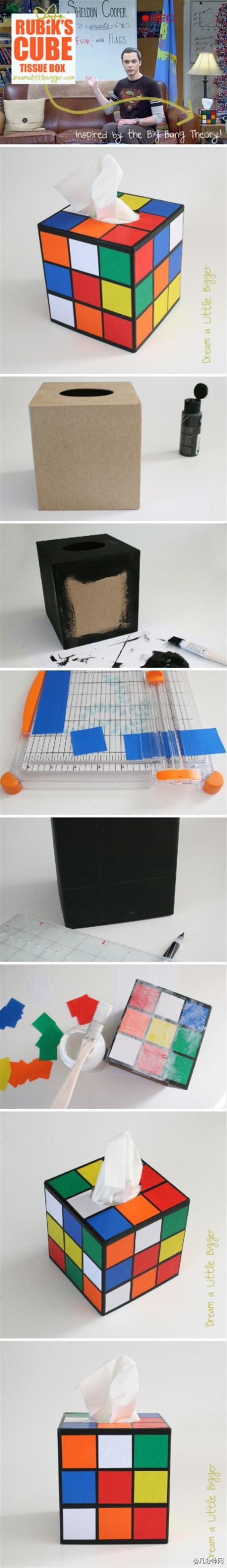 how to make a rubiks cube tissue box
