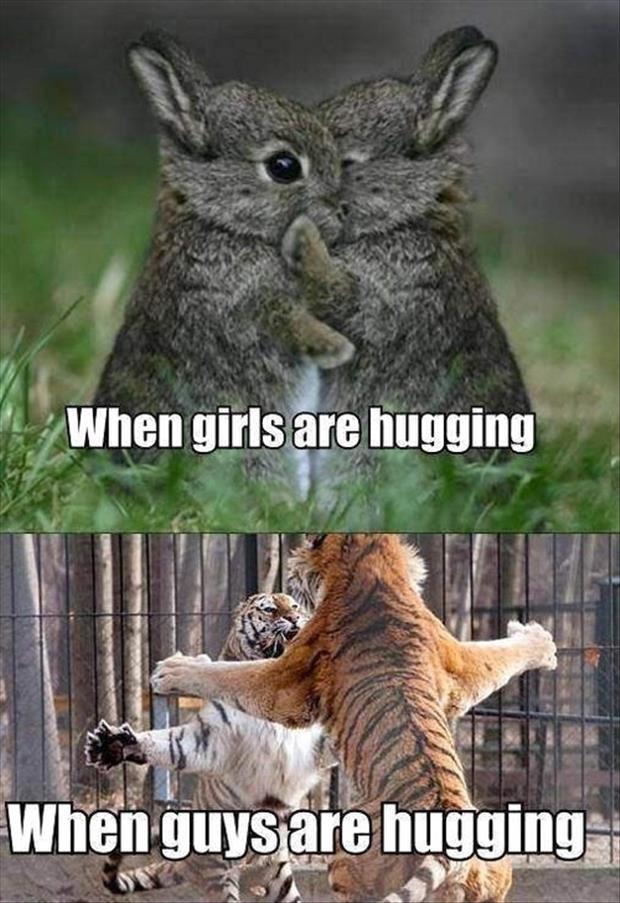 when girls hug