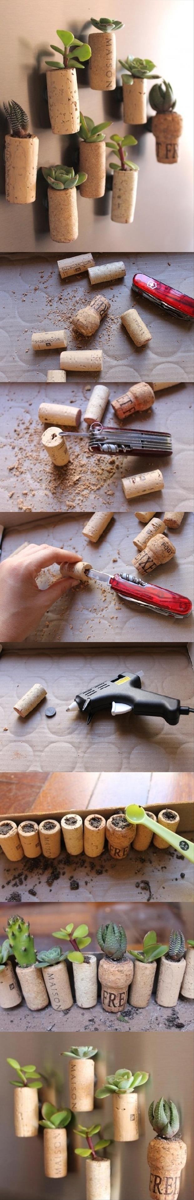 Crafty ideas- DIY cork planters