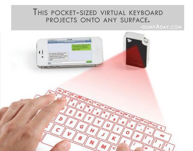Geek Genius Ideas- This Pocket-Sized Virtual Keyboard Projects Onto Any Surface
