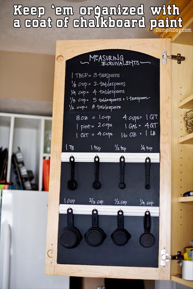 Keep ‘em organized with a coat of chalkboard paint