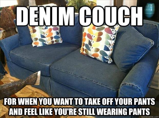 denim couch