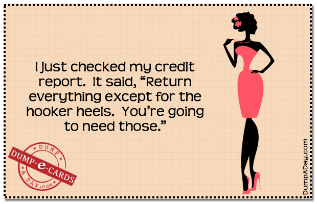 Hooker heels Dump E-card