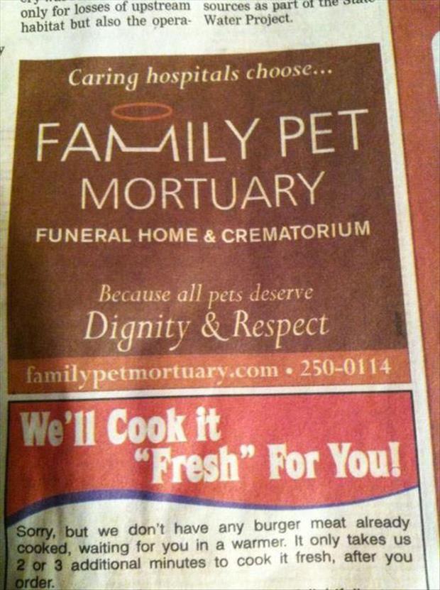 funny newspaper ads