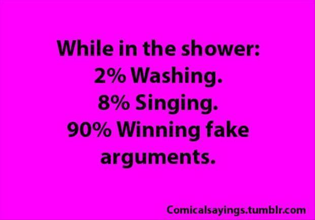 taking a shower