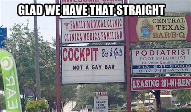 the cockpit is not a gay bar