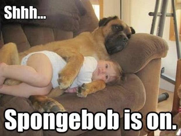 baby and dog