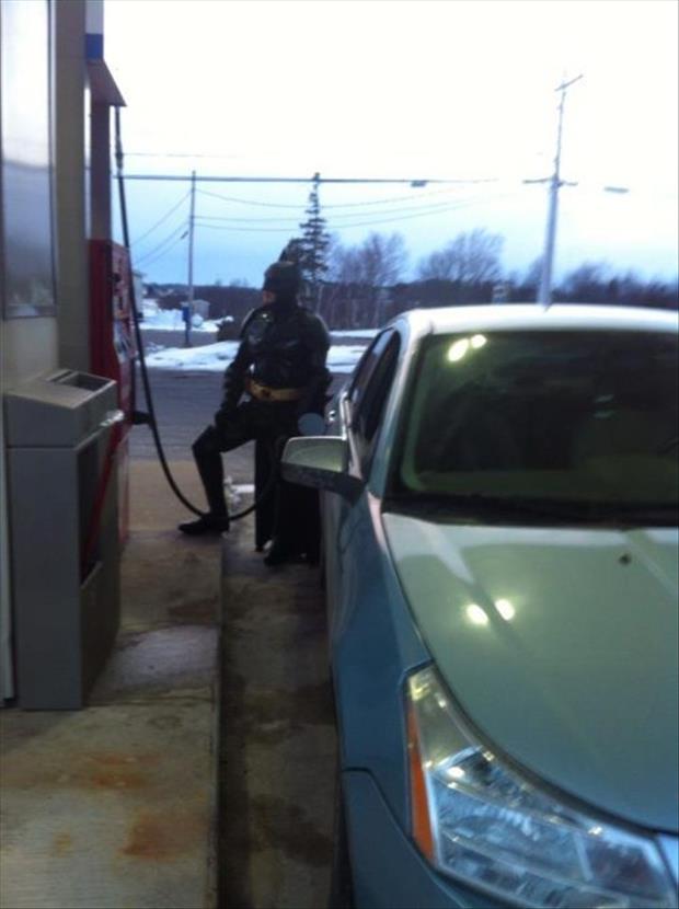 fueling up the batmobile