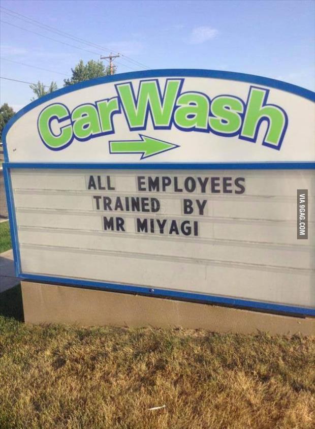 funny car wash signs