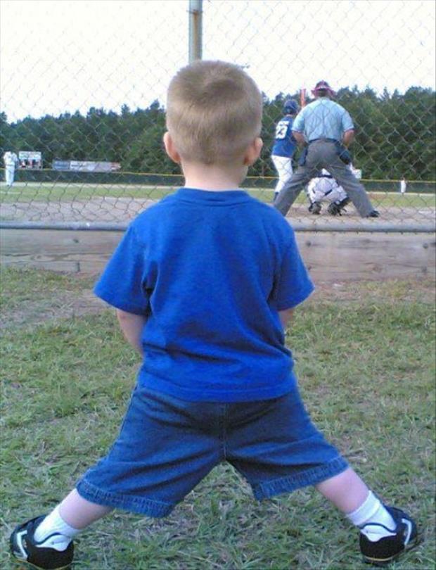 funny kid standing