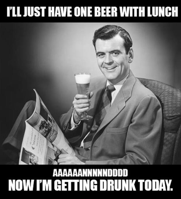 having beer with lunch - Dump A Day