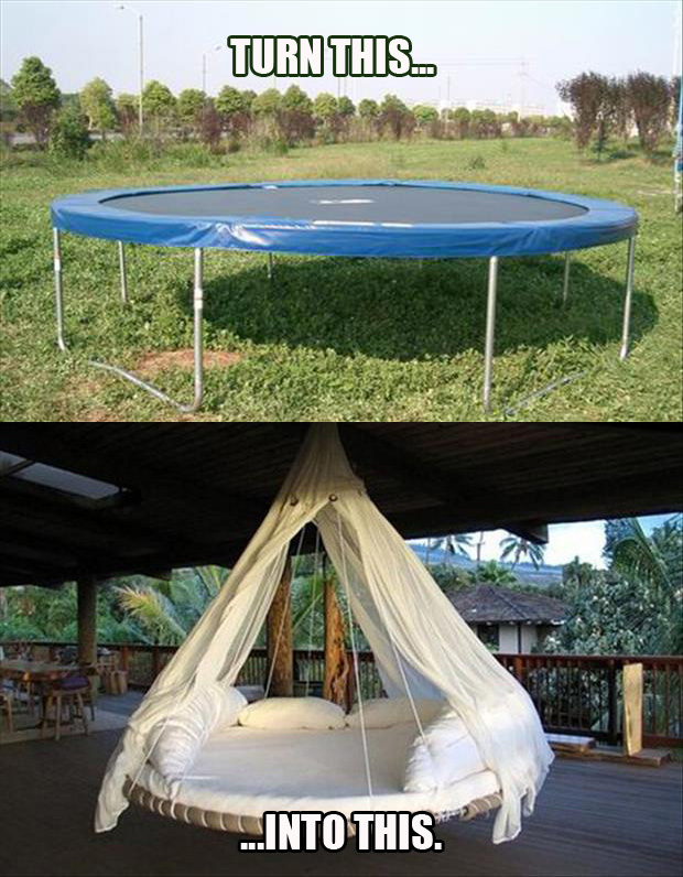 how to make a trampoline swing