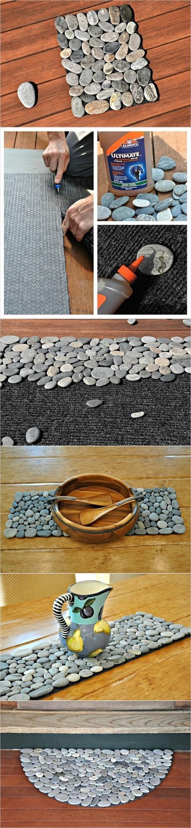 make your own pebble floor mat