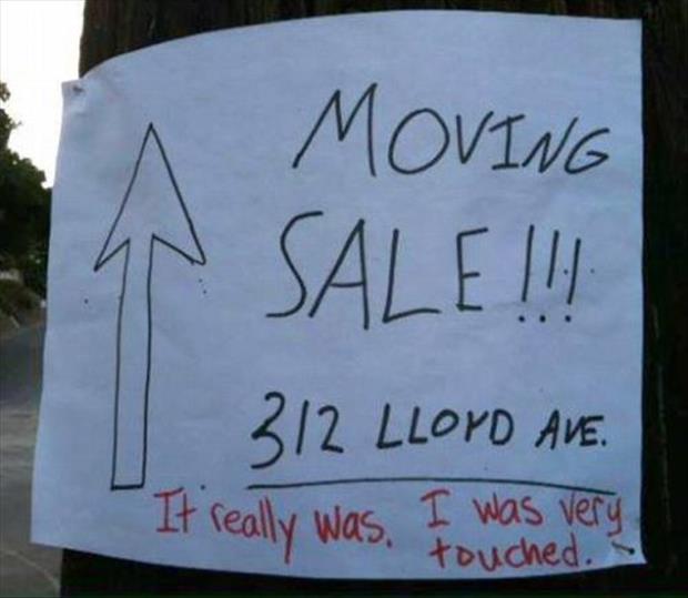 moving sale