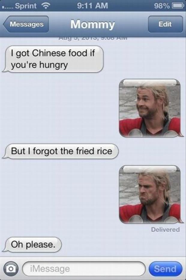 thor funny texts