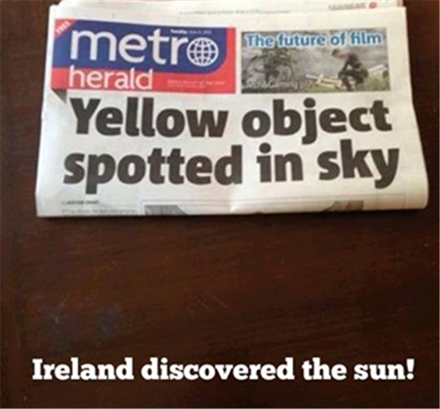 ireland discovered the sun