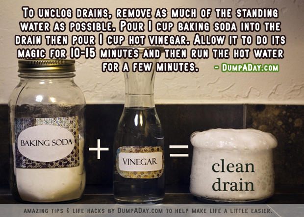 Amazing uses for Baking Soda- Unclog drains