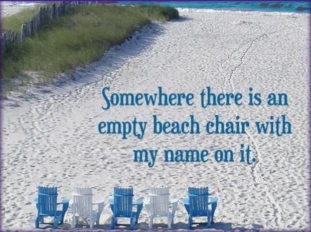 empty beach chairs