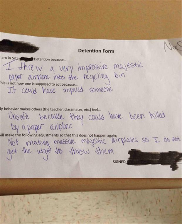 funny detention slips