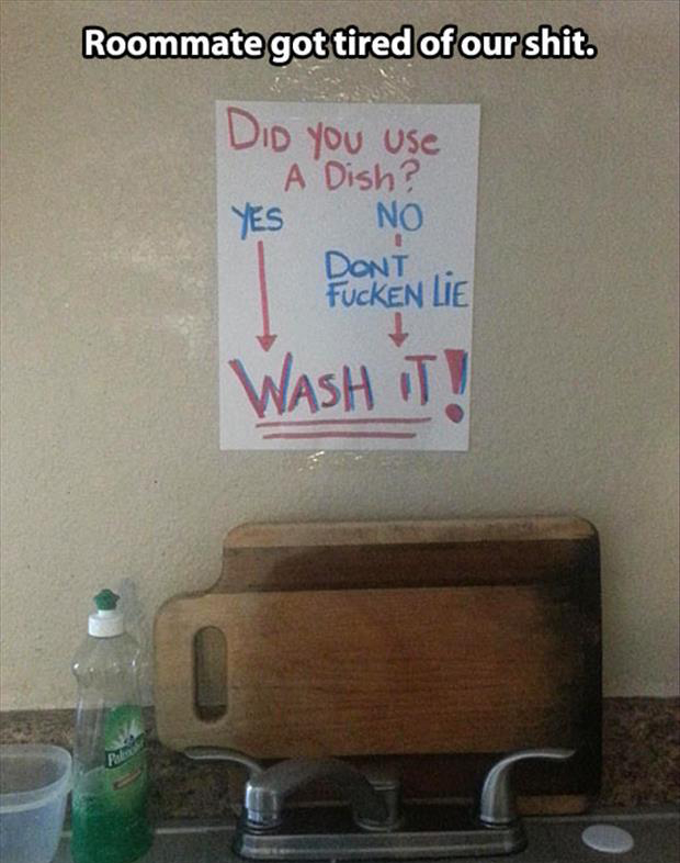 funny roommate notes