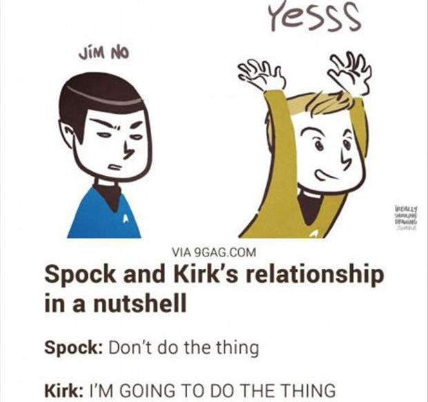 funny spock and kirk star trek