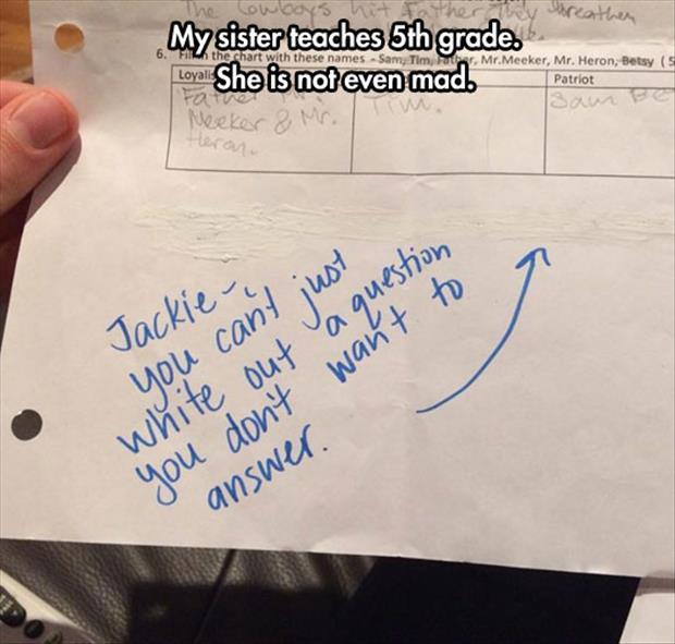 funny test answers