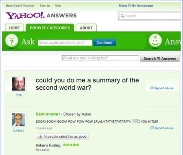 funny yahoo answers