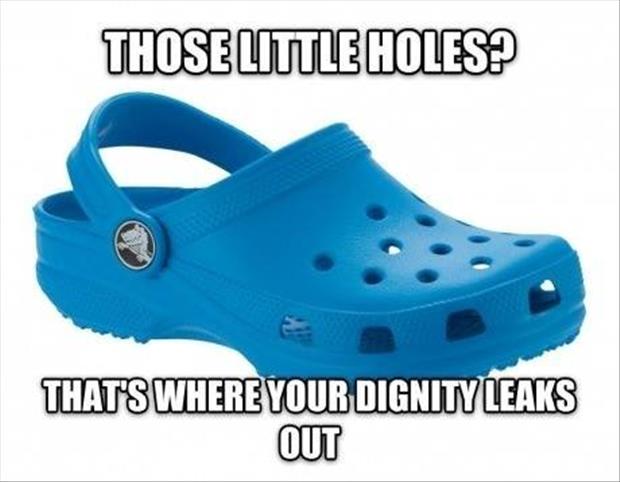 wearing crocs