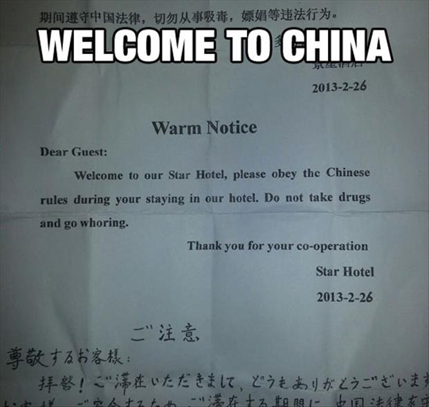 welcome to china