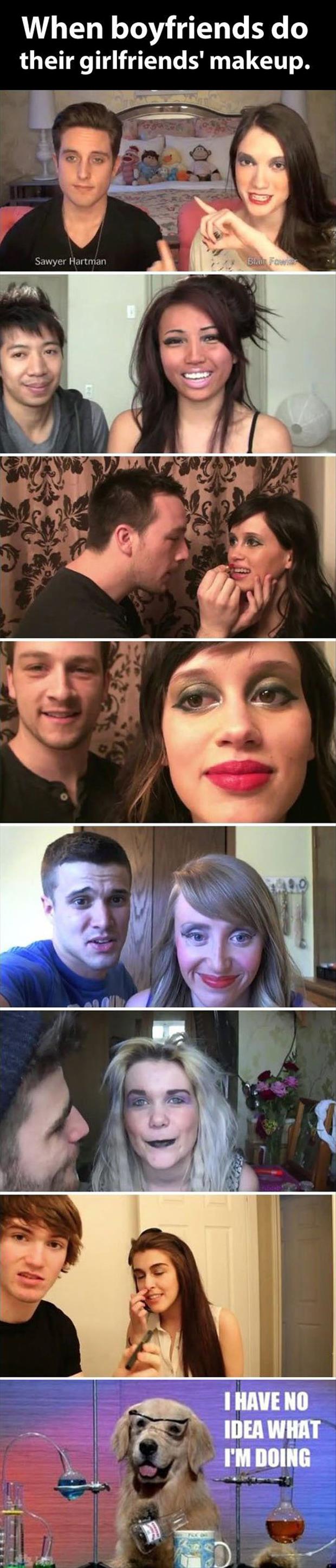 when boyfriends do their girlfriends makeup
