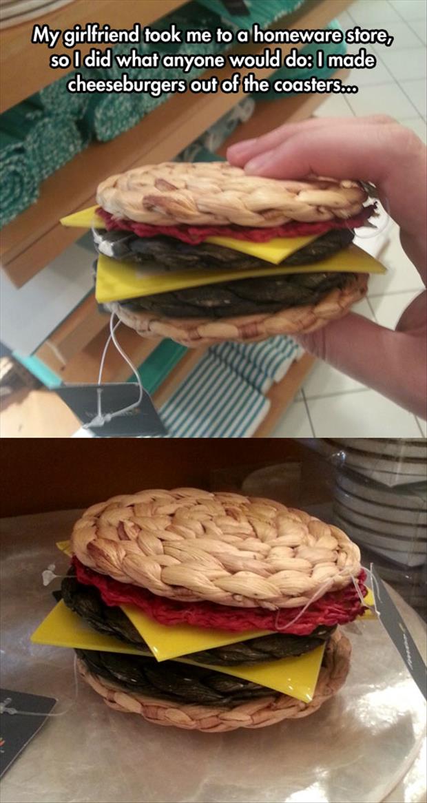 cheeseburger coasters