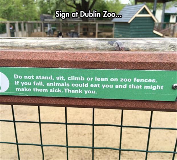 funny zoo signs