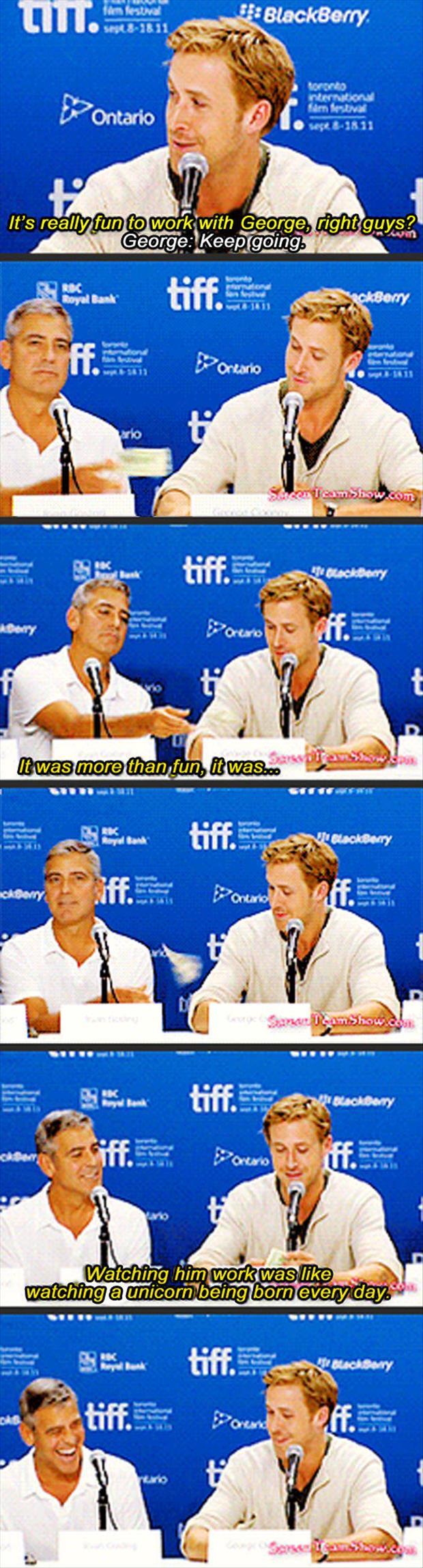 george clooney and ryan gosling funny interview