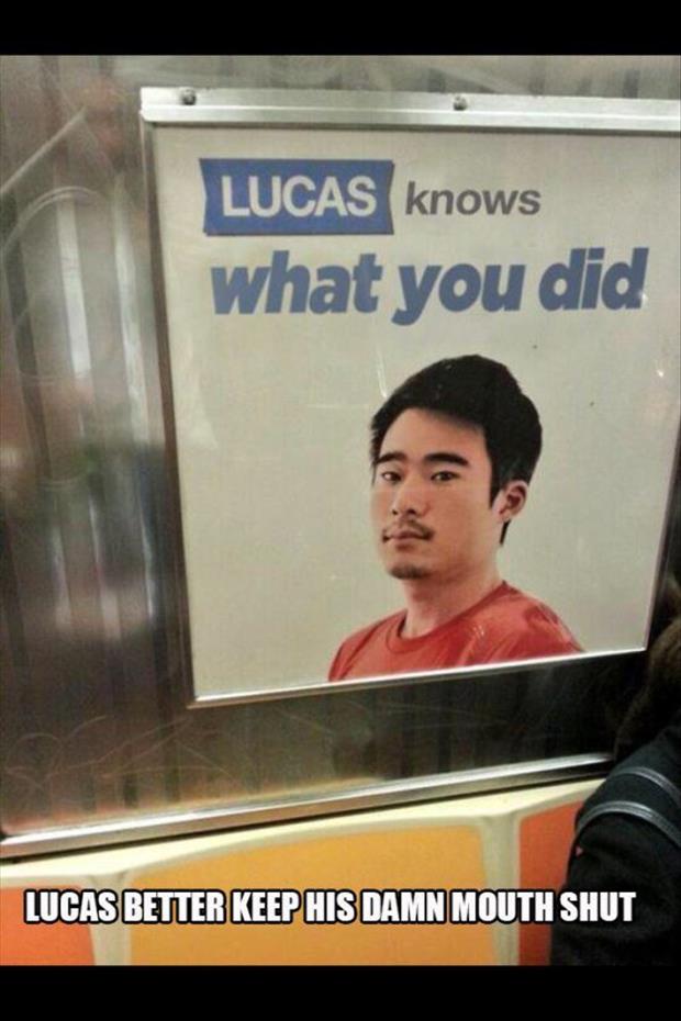 lucus knows what you did